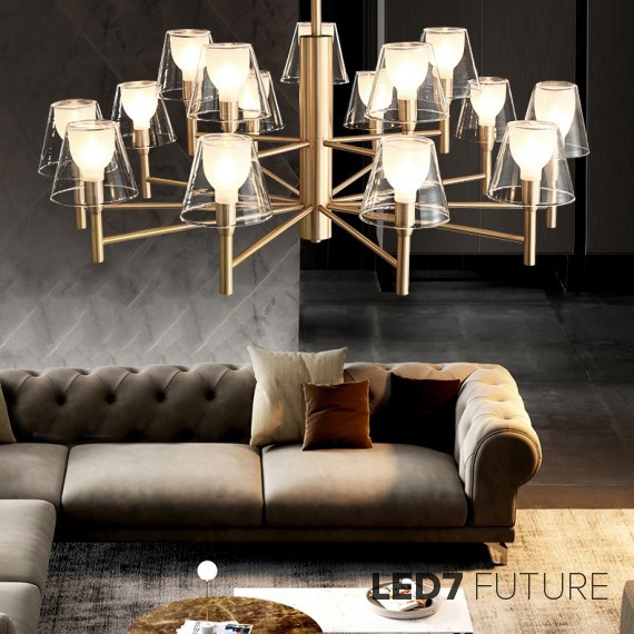 Loft Industry Modern - Glass Mushrooms Chandelier